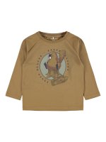 Boys jumper brown with print