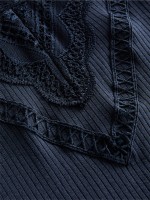 Girls long sleeve shirt with lace Dark Sapphire 146-152