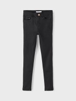 Girls high waist fabric trousers Black Denim 152