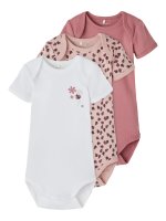 Baby-girl bodysuits in a 3-pack
