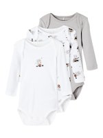 long sleeve baby bodysuits in a pack of 3