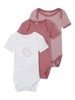 Short-sleeved baby bodysuits in 3-pack