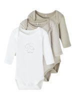 long sleeved baby bodysuits in a pack of 3