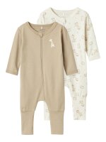 Unisex  Strampler "Giraffe" im 2 Pack mit Zipper